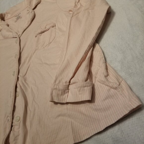 Pink 100% Organic Cotton Striped Pajamas PJ's 2 Piece Set X-Large Poppy & Clay - Picture 6 of 14